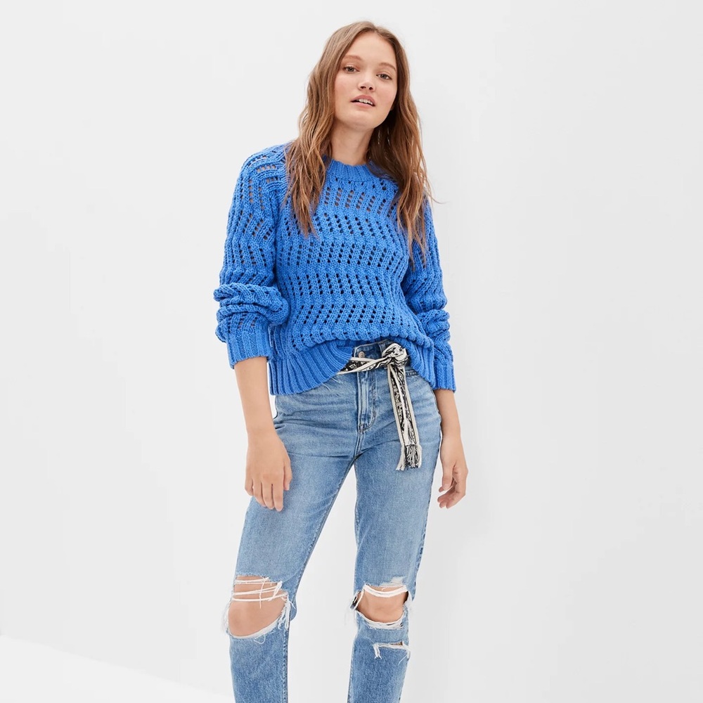 American Eagle Cobalt Open-knit Sweater - Picture 4 of 7
